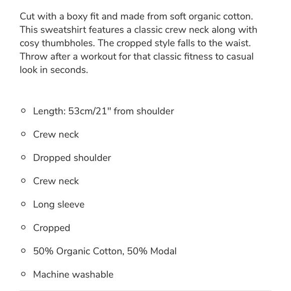 Sweaty Betty After Class Cropped Sweatshirt Women’s Size 4 Navy & Cream Stripes - Picture 9 of 9